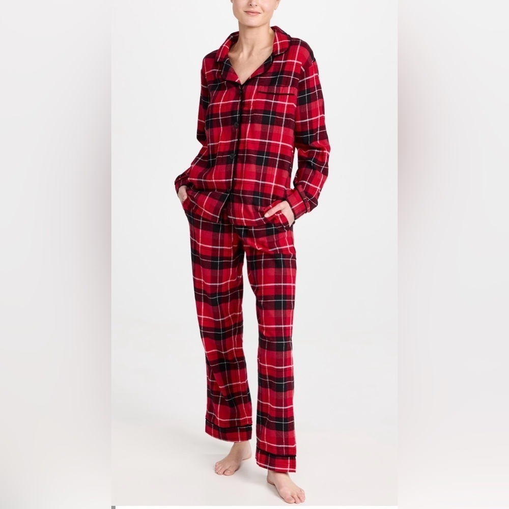 BED HEAD Women’s Size Small Nicholas Plaid 100% organic cotton Pajama Set
